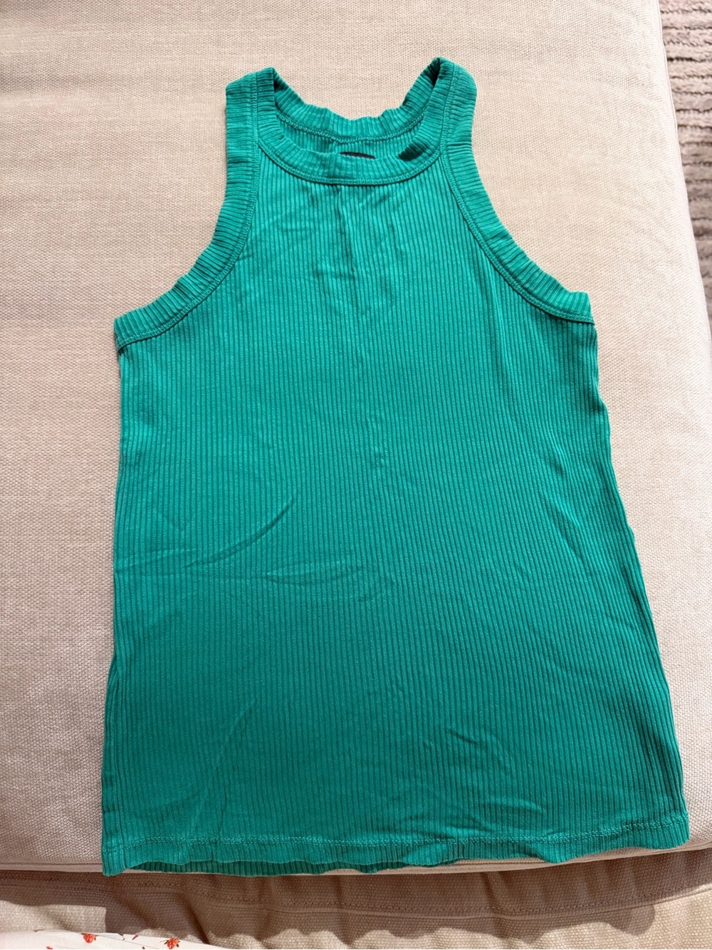 WSLY Ribbed Racerback Tank Top in Teal Green